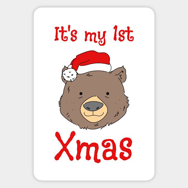 It's my 1st Xmas Happy Comic Bear Sticker by BlueTodyArt